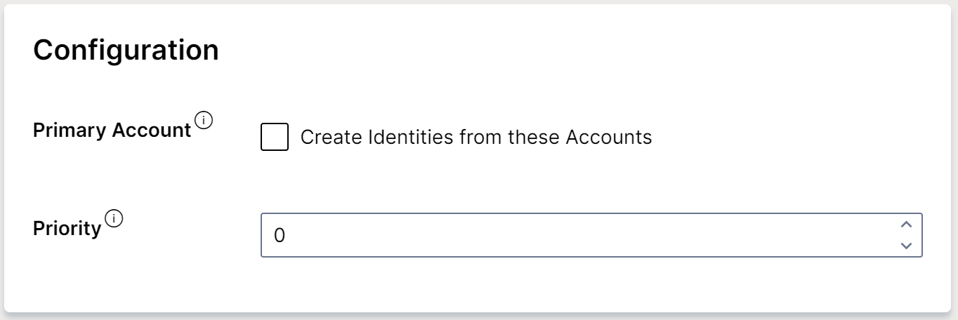 account type configuration