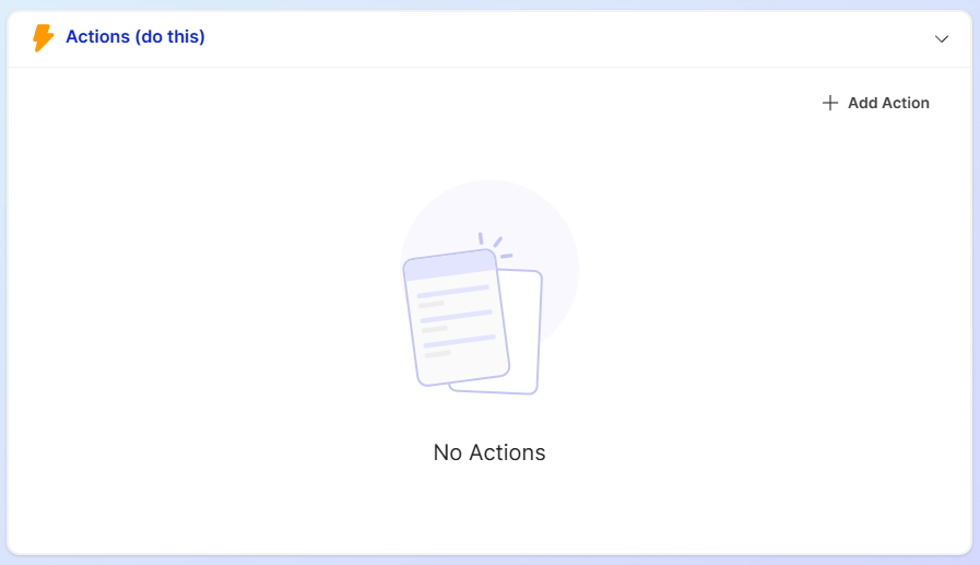 Actions panel with Add Action button
