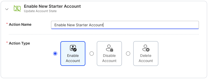 Update Account Action.