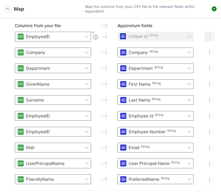 edit mapping fields