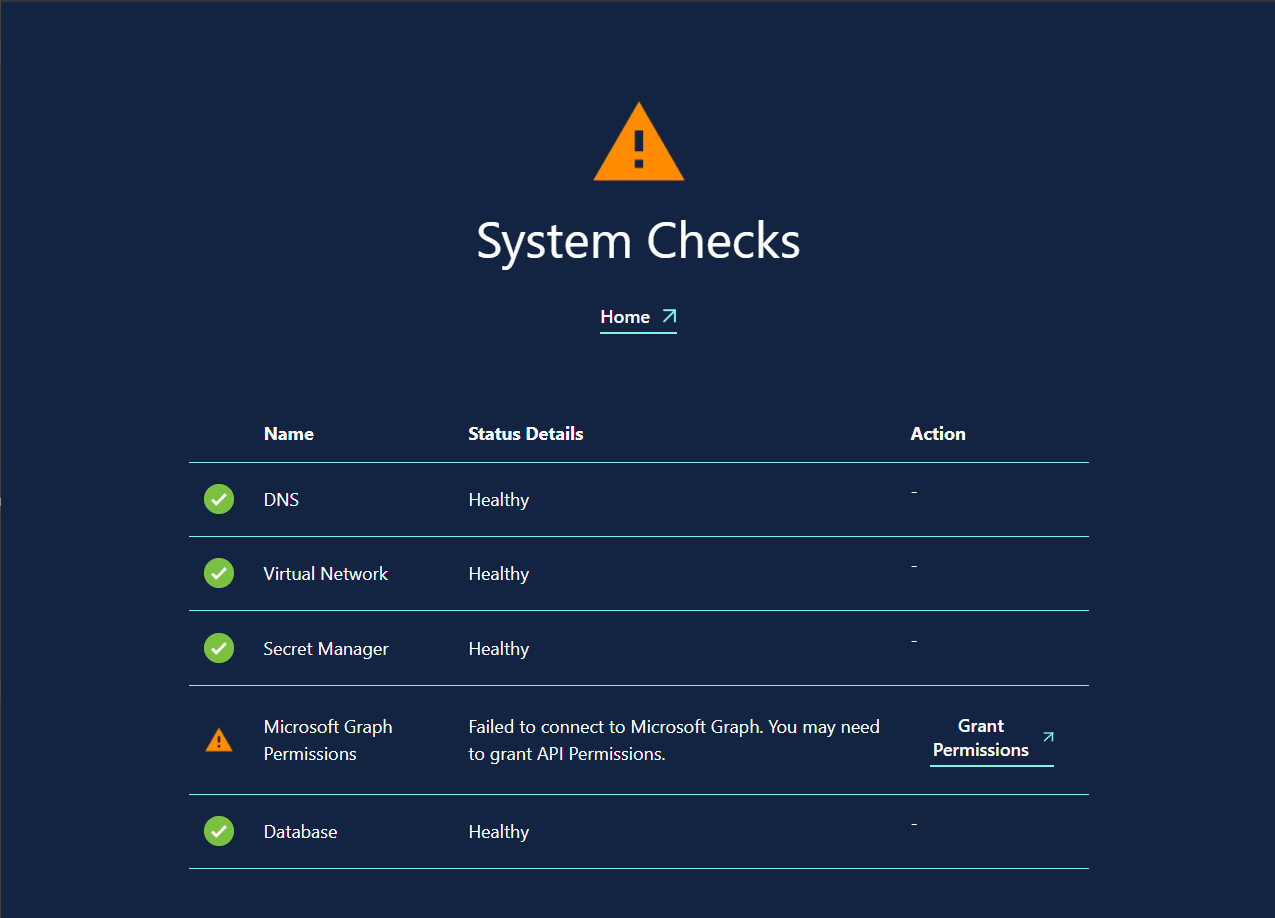 Health Check Page