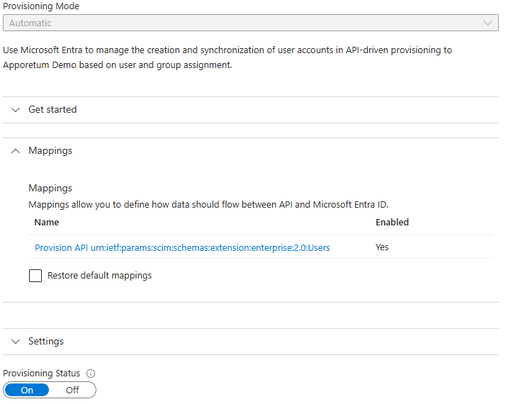 Provisioning edit attribute mappings