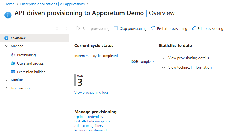 View provisioning logs